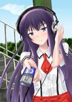  baka_to_test_to_shoukanjuu digital_media_player headphones ipod kirishima_shouko school_uniform solo varon 