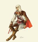  assassin's_creed_(series) assassin's_creed_ii cape ezio_auditore_da_firenze hood maiyue male_focus solo vambraces 