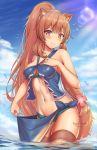  animal_ears bikini cleavage kaptivate raphtalia swimsuits tail thighhighs wet 