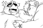  2019 4_fingers ahegao anthro areola armpit_hair biped black_and_white black_nose bodily_fluids body_hair cheek_tuft chest_tuft chubby_male digital_drawing_(artwork) digital_media_(artwork) drooling duo eyebrows eyes_closed eyewear facial_tuft fangs fingers fur fur_tuft glasses hair half-closed_eyes head_tuft human human_on_anthro interspecies leaning leaning_forward line_art looking_pleasured low_res lying male male/male mammal markings monochrome moobs mostly_nude narrowed_eyes neck_tuft nipple_fetish nipple_pinch nipple_play nipple_suck nipples nude oaks16 on_back open_mouth pentagram pinch saliva saliva_drip short_hair side_view simple_background sketch slightly_chubby sucking sweat sweatdrop teeth thick_eyebrows three-quarter_view tokyo_afterschool_summoners tuft unfinished ursid video_games volos white_background 