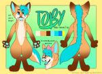  anthro badge bow bust_portrait canid canine fennec fox front_view girly male male/male mammal model_sheet portrait reference_image solo toby_fennec view xblueashesx 