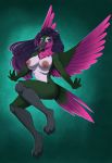  abbi_bellathorn anthro avian beak big_breasts bird blithedragon breasts feathered_wings feathers female humanoid_genitalia hummingbird looking_at_viewer nipples non-mammal_breasts nude open_mouth simple_background solo wings 