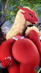  3d_(artwork) 9:16 big_butt blaziken butt digital_media_(artwork) female garbear hi_res holding_butt looking_back master_ball nintendo outside pok&eacute;ball pok&eacute;mon pok&eacute;mon_(species) solo tongue tongue_out tree video_games 