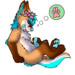  anthro bodily_fluids bow canid canine crossybear_(artist) cum fennec fox genital_fluids girly hi_res male male/male mammal masturbation pawpads solo toby_fennec 