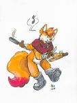  anthro boots bottomless canid canine carrot clothed clothing cooking cookware cowl cutting_board food footwear fox frying_pan hi_res kitchen_utensils knife male mammal multi_arm multi_limb not-fun plant solo tools vegetable 