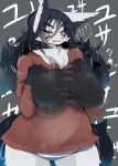  anthro anthrofied big_breasts black_hair bouncing_breasts breasts canid canine chest_tuft clothed clothing curvy_figure dialogue eye_markings female fur grey_background hair hi_res huge_breasts inner_ear_fluff japanese_text kemono kouseki0024 looking_at_viewer mammal markings mightyena monotone_hair nintendo nipple_outline nipples open_mouth panties pok&eacute;mon pok&eacute;mon_(species) pok&eacute;morph red_eyes shirt simple_background solo sound_effects standing text topwear translucent translucent_clothing tuft underwear video_games voluptuous white_body white_fur wide_hips 