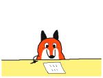  4:3 animated black_body black_ears black_nose canid canine cool_s creating_art english_text fox holding_object keke_(artist) looking_at_paper low_res mammal multicolored_body orange_body paper short_playtime text white_body 
