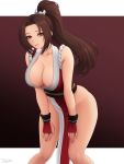  cleavage japanese_clothes king_of_fighters no_bra nopan shiranui_mai zaphn 