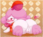  blush female food genitals hi_res makoto177 nintendo nude pok&eacute;mon pok&eacute;mon_(species) pussy slurpuff smile solo tongue tongue_out video_games 