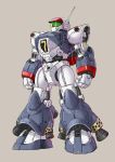  beige_background camera clenched_hands ginga_hyouryuu_vifam highres katahira_masashi looking_ahead mecha no_humans oldschool robot thrusters vifam visor 