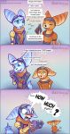  2020 4_fingers blue_body blue_eyes blue_fur clothed clothing comic digital_media_(artwork) duo english_text female fingers fur hi_res male open_mouth ratchet ratchet_and_clank rift_apart_lombax smile standing teeth text tongue url video_games viwrastupr 