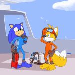  1:1 2_tails 3_toes angry anthro barefoot boat canid canine collar_tug dipstick_tail duo eulipotyphlan eyewear flippers fox goggles goggles_on_head hedgehog hi_res hindpaw male mammal miles_prower multi_tail multicolored_tail paws scuba_tank sonic_the_hedgehog sonic_the_hedgehog_(series) toes vehicle watercraft wetsuit whistleristler 