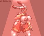  2019 absurd_res anthro big_breasts breasts butt clothed clothing digital_media_(artwork) female fingers genitals hi_res huge_breasts looking_at_viewer lucha_libre_mask luchador mammal mask muscular muscular_anthro muscular_female nintendo nipples orange_background pok&eacute;mon pok&eacute;mon_(species) presenting pussy sammy_(spindaspinda) short_stack simple_background smile solo spinda sports_mask sportswear swirl thick_thighs video_games wide_hips wingedwilly wrestler wrestling wrestling_mask 