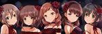  5girls flower hair_flower hair_ornament houjou_karen idolmaster idolmaster_cinderella_girls kohinata_miho love_destiny medium_hair multiple_girls narunaru1320 ogata_chieri red_flower red_rose rose sakuma_mayu short_hair smile tada_riina 