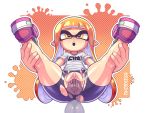  4:3 absurd_res animal_humanoid anus bike_shorts bottomwear cephalopod cephalopod_humanoid clothing female genitals hair hi_res humanoid inkling kaikoinu marine marine_humanoid mask mollusk mollusk_humanoid nintendo orange_hair presenting pussy shorts solo splatoon spread_legs spreading video_games 