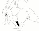  2020 3_toes animated anus blinking blush bodily_fluids butt eeveelution eyelashes eyes_closed female feral genital_fluids genitals glaceon leg_markings looking_back markings monochrome nintendo open_mouth paws pok&eacute;mon pok&eacute;mon_(species) presenting presenting_hindquarters pussy pussy_juice quadruped rear_view san_ruishin shaking_butt short_playtime simple_background socks_(marking) solo sweat toes video_games white_background 