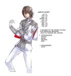  1boy absurdres akechi_gorou capelet cowboy_shot english_text fire_emblem fire_emblem:_three_houses highres persona persona_5 red_eyes signature yourfreakyneighbourh 