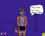  anthro black_light canid canine fox male mammal nude rave simple_background solo text 