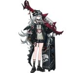  1girl alternate_costume amplifier baggy_clothes bangs belt black_footwear black_jacket black_shorts blush blush_stickers braid brown_eyes buckle clothes_writing dinosaur dinosaur_tail eyebrows_visible_through_hair fake_tail fake_wings full_body g11_(girls_frontline) girls_frontline grey_shirt hair_between_eyes hair_over_shoulder half-closed_eyes hat holding holding_instrument infukun instrument jacket jurassic_park keychain keytar leather_choker long_hair looking_at_viewer messy_hair multiple_belts nail_polish off_shoulder official_art open_clothes open_mouth parody red_nails rocker-chic shirt shoes short_shorts shorts side_braid sidelocks silver_hair sleeveless sleeveless_shirt sneakers socks solo tail torn_clothes torn_shirt transparent_background very_long_hair weapon weapon_case wings 