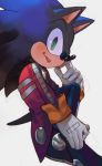  2017 alternate_costume anthro black_clothing black_footwear blue_body blue_fur boots clothing clothing_swap digital_drawing_(artwork) digital_media_(artwork) dr._eggman eulipotyphlan eyewear footwear fur glasses gloves green_eyes handwear hedgehog male mammal red_clothing red_topwear simple_background solo sonic_the_hedgehog sonic_the_hedgehog_(series) topwear uzucake white_background 