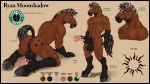  16:9 abs anthro balls black_balls black_body black_border black_fur black_penis black_tail border dream_and_nightmare english_text equid equine erection eyewear fur genitals glasses hi_res hooves horse male mammal mane model_sheet monotone_balls monotone_genitals multicolored_penis muscular muscular_male penis pink_penis ryan_moonshadow text two_tone_penis widescreen 