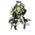  1girl :d alternate_costume apron bangs black_footwear blush breasts bucket calico_m950 clothes_writing collarbone damaged detached_sleeves frills full_body girls_frontline green_hair grey_legwear gun hair_between_eyes hand_on_hip handgun hands_up head_tilt high_heels holding holding_bucket holding_gun holding_weapon infukun long_hair looking_at_viewer m950a_(girls_frontline) maid medium_breasts mop official_art open_mouth parted_lips pistol pouch puffy_sleeves shirt sidelocks single_knee_pad sitting skirt sleeveless sleeveless_shirt smile solo thighhighs torn_clothes torn_legwear transparent_background trigger_discipline twintails unbuttoned unbuttoned_shirt wavy_hair weapon yellow_eyes 