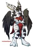 anthro big_ears crossed_arms demon digitigrade ear_piercing ear_ring female looking_at_viewer piercing princessnapped sakido_elexion slightly_damned solo standing teeth tongue tongue_out watermark webcomic wings 