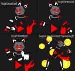  ambiguous_gender anthro comic e621 esix felid gesture hi_res mammal mascot pointing pointing_at_viewer redcrystal simple_background smile smiling_at_viewer text youtube 