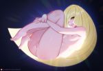  ass blonde_hair breasts censored green_eyes long_hair lusamine_(pokemon) nipples nude pokemon pussy tofuubear watermark 