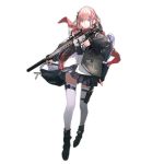  1girl alternate_costume ar-15 assault_rifle backpack bag bangs black_footwear blue_eyes blue_hair boots closed_mouth full_body girls_frontline grey_skirt gun hair_between_eyes hair_ornament holding holding_gun holding_weapon holster jacket lin+ long_hair long_sleeves looking_at_viewer magazine_(weapon) multicolored_hair official_art one_side_up pink_hair pleated_skirt rifle scarf school_uniform scope sidelocks skindentation skirt solo st_ar-15_(girls_frontline) streaked_hair suppressor thigh_holster thighhighs transparent_background trigger_discipline weapon white_legwear 