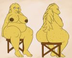 5:4 alphys anthro anthrofied big_breasts big_butt breasts butt eyewear female fish freckles glasses hair lizard marine nipples nude overweight overweight_anthro overweight_female oystercatcher7 reptile scales scalie simple_background solo teeth thick_thighs undertale video_games wide_hips yellow_body yellow_scales 