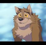  balto balto_(film) black_bars bodily_fluids canid canine canis domestic_dog feral fur hi_res hybrid letterbox male mammal simple_background solo takemoto_arashi wolf wolfdog 