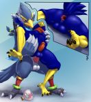  anal anthro anus avian backsack balls beak bird bodily_fluids breath_of_the_wild butt clothed clothing duo erection falco_lombardi falcon falconid feathers gaping gaping_anus genitals hi_res humanoid_genitalia humanoid_penis male male/male male_penetrated male_penetrating male_penetrating_male mammal nintendo open_mouth penetration penis potion revali rito sex simple_background squeeshy star_fox talons the_legend_of_zelda video_games wings 