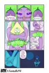  2018 2:3 alien alien_humanoid amethyst_(steven_universe) balls blue_body blue_skin bodily_fluids cartoon_network clothed clothing comic cum digital_media_(artwork) duo english_text erection female gem_(species) genital_fluids genitals green_body hair hi_res humanoid intersex intersex/female intersex_penetrating lapis_lazuli_(steven_universe) mrswindle94 nipples not_furry nude open_mouth penetration penis peridot_(steven_universe) purple_body purple_skin pussy sex simple_background smile solo steven_universe text unknowingest 