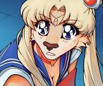  anime anthro big_eyes blonde_hair blue_eyes choker clothing female fur hair jewelry macmegagerc meme necklace sailor_moon_(series) sailor_moon_redraw_challenge solo yellow_body yellow_fur 