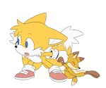  2019 anthro blue_eyes canid canine clothing footwear fox gloves handwear low_res male mammal miles_prower nannelflannel open_mouth plushie simple_background solo sonic_the_hedgehog_(series) video_games 