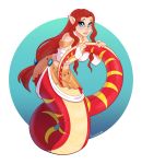  female freckles hair hi_res lamia reptile scalie serpentine snake solo strawberryneko 