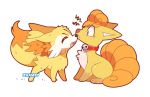  alpha_channel ambiguous_gender anthro canid canine duo fennekin feral fox fur hair mammal nintendo pok&eacute;mon pok&eacute;mon_(species) text video_games vulpix yellow_body yellow_fur zhampy 