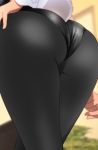  1girl ass ass_focus black_legwear blurry blurry_background cosplay from_behind hand_on_hip original pantyhose solo standing yadokari_genpachirou 