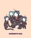  ahoge amy890752 clothing group hair mammal noodly_appendage suit tem temmie_(undertale) undertale video_games white_body 