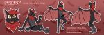  anthro black_body black_fur black_penis blakefox canid canine chiropteran english_text erection fox fur genitals grey_body grey_fur hair hi_res hybrid looking_at_viewer male mammal model_sheet neck_tuft penis razor_the_flying_fox-bat red_background red_body red_fur red_hair simple_background solo spread_wings standing text tongue tuft winged_arms wings yellow_eyes 