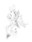  1girl animal_ears borrowed_character bow bunny_ears closed_mouth greyscale hair_ornament hatching_(texture) highres long_hair monochrome original simple_background sketch sleeves_rolled_up solo star_(symbol) star_hair_ornament twintails upper_body white_background zero808w 
