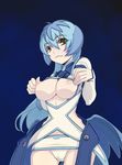  blue_hair breasts caryo demon_girl druaga_no_tou large_breasts nanashino nipples solo succubus_(druaga) 
