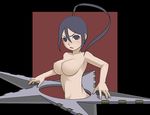  @_@ breasts caryo large_breasts midori_boushi nakatsukasa_tsubaki nude shuriken solo soul_eater 