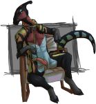  absurd_res anthro arco_(drawindonkey) chair collar dinosaur drawindonkey furniture genitals grey_background hadrosaurid hi_res leash looking_at_viewer male ornithischian parasaurolophus penis raised_tail reptile scalie simple_background solo spread_legs spreading ventral_slit 