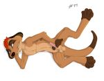  absurd_res anthro balls biped bodily_fluids digital_media_(artwork) disney erection genital_fluids genitals herpestid hi_res male mammal meerkat nude penis pinup pose precum solo soulgryph the_lion_king timon 