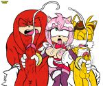  ahegao ahegao_face amy_rose anthro ball_size_difference balls big_penis bodily_fluids breasts canid canine cum cum_on_breasts cum_on_face cum_on_head cumshot dj_cvdz_(artist) double_cumshot double_handjob echidna ejaculation erection eulipotyphlan excito female fox genital_fluids genitals glans green_eyes group handjob hedgehog knuckles_the_echidna looking_pleasured male male/female mammal miles_prower monotreme nipples orgasm orgasm_face penile penis penis_size_difference pink_glans pink_nipples pussy_juice red_balls red_penis sex simple_background sonic_the_hedgehog_(series) yellow_balls yellow_penis 
