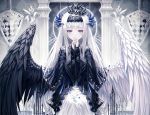  aqua_eyes cropped goth-loli lolita_fashion long_hair okazu_(eightstudio) original white_hair wings 