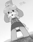  alloyrabbit animal_crossing anthro canid canine canis city clothing crush cute_face domestic_dog female gentle_giant hi_res isabelle_(animal_crossing) macro mammal nintendo panties shih_tzu toy_dog underwear video_games worried worried_expression worried_look 