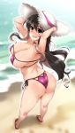  ass bikini kantai_collection naganami_(kancolle) swimsuits yoshi_tama 